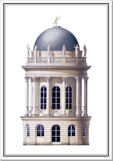 Architectural Watercolor, Garden Follies, New Classical Architecture, Pavilion Architecture, Neoclassical Architecture, Architecture Design Sketch, Baroque Architecture, Classic Architecture, Architectural Drawing