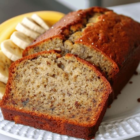 I made this bread for breakfast today, nothing left everyone love it Bananas Pudding, Bread With Raisins, Raisins Recipe, Rich Banana Bread, Bread For Breakfast, Banana Bread Recipe Moist, Banana Bread Muffins, Muffin Bread, Fruit Bread