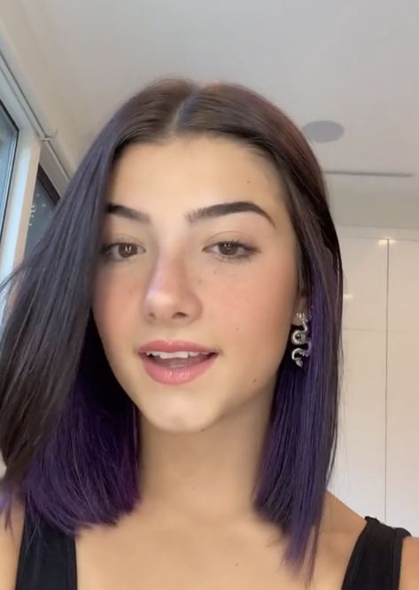 Violet Short Hair, Bob Pendek, Short Purple Hair, Short Ombre Hair, Hair Color Underneath, Straight Hair Cuts, Hair Color Streaks, Short Straight Hair, Hair Color Purple