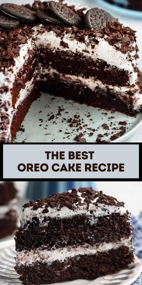 Oreo Cake Oreo Cake Filling Recipe, Best Oreo Cake, Oreo Cake Filling, Oreo Cake Recipe, Oreo Cookie Cake, Oreo Birthday Cake, Oreo Filling, Chocolate Oreo Cake, Marshmallow Buttercream