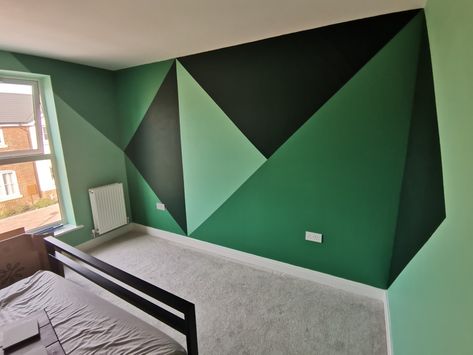 Wall Paint Designs Bedroom Indian, Wall Paint Designs Bedroom, Unique Wall Paint Designs, Paint Design Ideas, Colors For Home, Diy Wall Design, Geometric Wall Paint, Wall Paint Patterns, Bedroom Pop Design