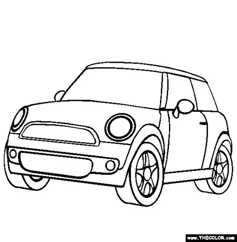 100% Free cars Coloring Pages. Color in this picture of an Mini Cooper and others with our library of online coloring pages. Save them, send them; they're great for all ages. Mini Car Drawing, Mini Cooper Drawing, Drawing Mini, Pictures Of Cars, Mini Drawing, Car Quilt, Winnie The Pooh Cartoon, Cars Coloring, Cardboard Car