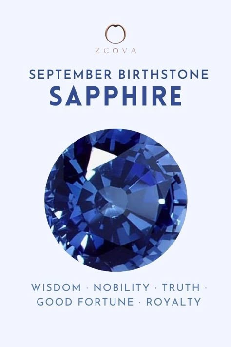 Birth Stones Chart, Gemstones Chart, Sapphire Jewellery, Jewelry Knowledge, Crystal Vibes, Sapphire Birthstone, Crystal Goddess, Crystals Healing Properties, Gemstone Meanings