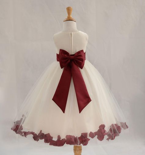 Free 2-day shipping. Buy Ekidsbridal Satin Ivory Burgundy Tulle Petal Christmas Party Bridesmaid Recital Easter Holiday Wedding Pageant Communion Princess Birthday Clothing Baptism 302T size 6-9 month Flower Girl Dress at Walmart.com Petal Flower Girl Dress, Christmas Bridesmaids, Burgundy Flower Girl Dress, Ivory Flower Girl, Ivory Flower Girl Dresses, Birthday Girl Outfit, Easter Holiday, Satin Roses, Ivory Flowers