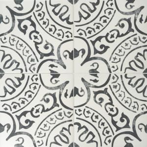 Merola Tile Arte Grey Encaustic 9-3/4 in. x 9-3/4 in. Porcelain Floor and Wall Tile (11.11 sq. ft. / case)-FCD10ARG - The Home Depot Eclectic Bathroom Design, Backsplash Bathroom Wall, Tiles For Wall, Ceramic Subway Tile, Merola Tile, Porcelain Mosaic Tile, Spanish Tile, Porcelain Floor, Accent Tile