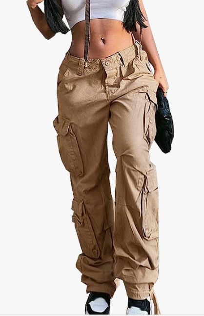 High Waist Baggy Cargo Jeans for Women Flap Pocket Relaxed Fit Straight Wide Leg Y2K Fashion Jeans Denim Cargo Pants, Baggy Cargo Pants, Khaki Fashion, Baggy Pants, Baggy Pant, Women Cargos, Cargo Pants Women, Hip Hop Fashion, New Wardrobe