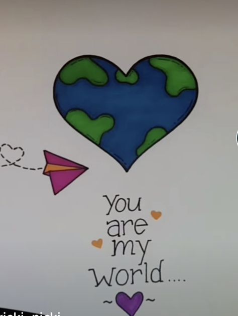 You Are My World Drawing, Ide Isi Scrapbook Untuk Pacar, Scrab Book Aesthetic, Sweet Drawings For Boyfriend, Ide Scrapbook, Boyfriend Scrapbook, Cute Diary, Scrapbook Design Layout, Drawings For Boyfriend