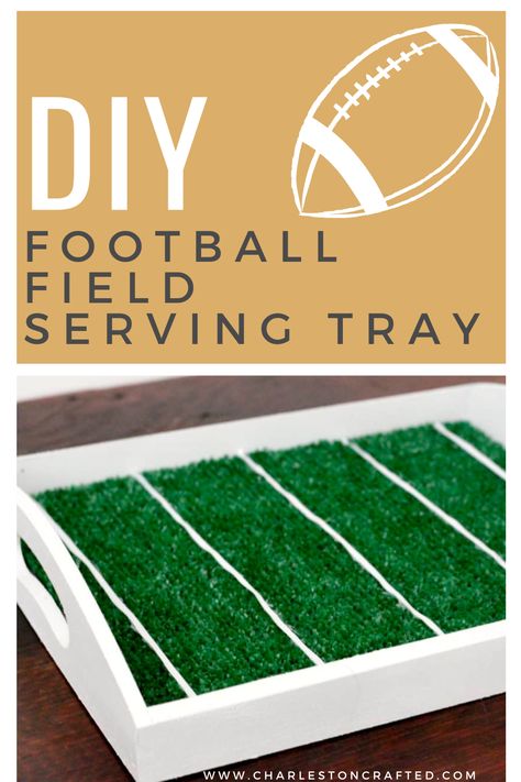 Planning a Super Bowl party for friends soon? Try your hand at making a DIY football field serving tray for the snacks you serve! Football Decorations Diy, Diy Football Field, Serving Board Diy, Diy Football Party, Diy Super Bowl, Tailgate Decorations, Superbowl Party Games, Football Diy, Football Crafts