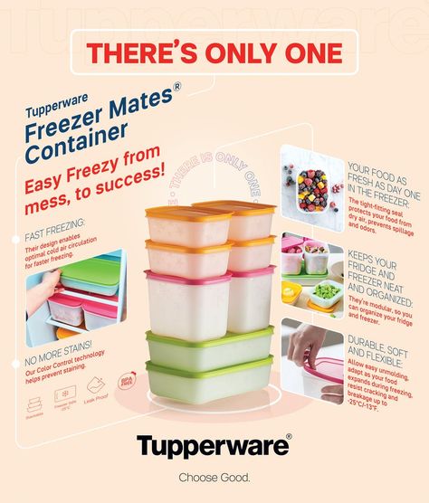 https://my.tupperware.com/kimvannahmen/?utm_medium=tupsocial&utm_campaign=mb%7Ctheres-only-one%7Ctheres-only-one&utm_tupsocialpostid=7a7a8ae3-8c6c-4f94-8992-733fdfcfddc4&utm_targeting=80000969031&utm_source=pinterest&utm_content=259262 Tupperware Party, Freezer Storage Containers, Tupperware Consultant, Tupperware Recipes, Freezer Containers, Freezer Burn, Can Organizer, Clean Living, Independent Consultant