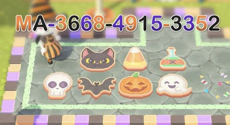 Acnh Halloween Island Ideas, Acnh Halloween Code, Halloween Acnh, Acnh Halloween, Acnh Custom Designs, Ac Codes, Acnh Paths, Acnh Patterns, Animal Crossing 3ds