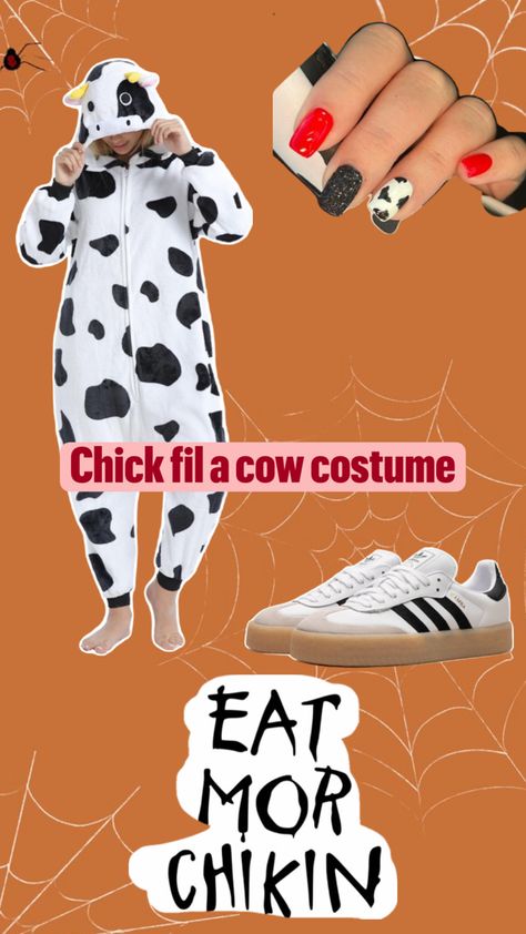 Cow Costume Halloween, Cow Halloween Costume, Eat Mor Chikin, Cow Halloween, Cow Costume, A Cow, Chick Fil A, Family Halloween, Costume Halloween