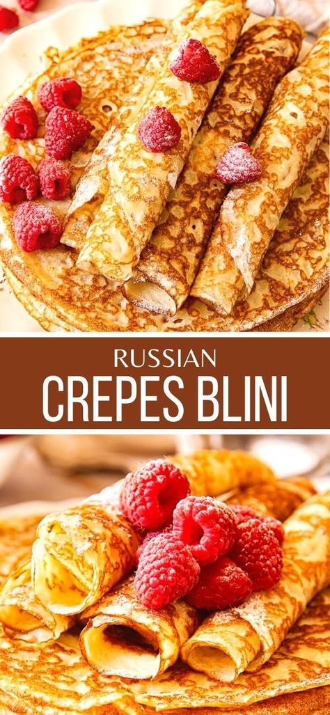 Russian Cuisine Recipes, Healthy Russian Recipes, Russian Blini Recipe, Easy Russian Recipes, Russian Dessert Recipes, Russian Thanksgiving, Russian Recipes Traditional, Russian Crepes Recipe, Balkan Desserts