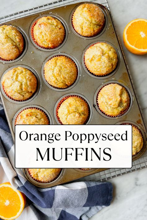 There’s something about the aroma of freshly baked muffins that fills the air with warmth and comfort. Skip the coffee shop, and follow this delicious orange muffin recipe to make your own! And when these bakery style muffins are infused with the tangy zest of oranges and the delicate crunch of poppy seeds, you know you’re in for a treat. These are the best orange muffins, made with fresh oranges to give them a zesty citrus flavor. Brunch Snacks, Baked Muffins, Orange Muffin Recipe, Weekend Brunch Recipes, Poppyseed Muffins, Slow Cooker Breakfast Casserole, Bakery Style Muffins, Muffins Recipes, Orange Muffins