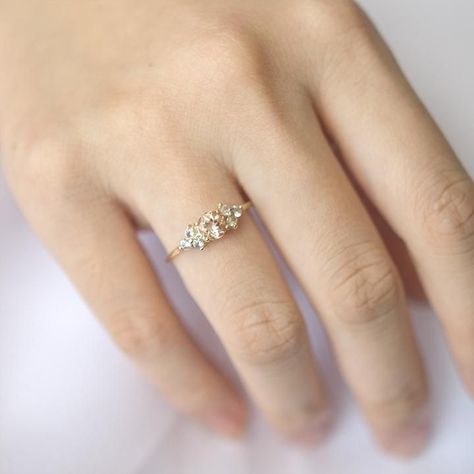 Flower Engagement Ring Set, Sapphire Cluster Ring, October Birthstone Ring, Pink Morganite Engagement Ring, Baguette Engagement Ring, Trending Engagement Rings, Flower Engagement Ring, Baguette Diamond Rings, Gold Diamond Wedding Band