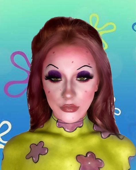 Patrick Star Makeup, Star Inspired Makeup, Patrick Makeup, Harriet Smith, Face Paints, Star Makeup, Spooky Szn, Inspired Makeup, Patrick Star