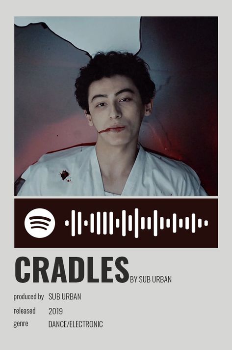 Cradles Sub Urban, Polaroid Poster Music, Spotify Polaroid, Minimalistic Posters, Spotify Codes, Music Poster Ideas, Good Human, Spotify Code, Film Posters Minimalist