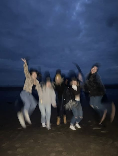 Late Night Beach, Beach At Night, Summer Friends, Beach Vibes, A Group, Late Night, At Night, Blue