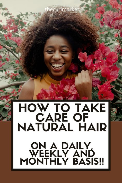 Caring For Natural Black Hair, Daily Hair Care Routine For Natural Hair, Taking Care Of Afro Hair, Daily Hair Routine For Natural Hair, Daily 4c Hair Routine, Taking Care Of 4c Natural Hair, Black Hair Care Tips, African Hair Care Routine, How To Maintain Natural Hair