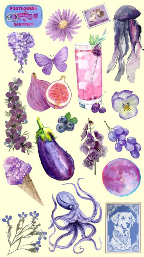 #purple #purpleaesthetic #purplecollage #purplecore #purpleflowers Drawing Coquette, Everything Journal, Junk Journal Stickers, Sticker Design Inspiration, Scrapbook Printing, Stickers Journal, Sticker Inspo, Journal Sticker, Scrapbook Stickers Printable