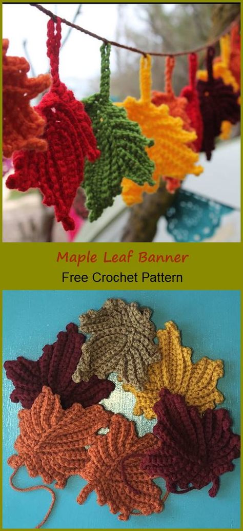 You can download Maple Leaf Banner Free Crochet Pattern for free #Fall Crochet Maple Leaf Pattern, Crochet Maple Leaf Pattern Free, Crochet Maple Leaf, Waffle Pillow, Leaf Banner, Pattern 2023, Maple Leaf Pattern, Easy Granny Square, Fall Crochet