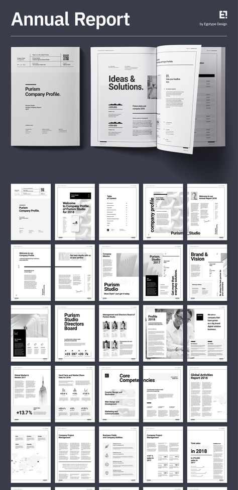 Download Template: https://1.envato.market/m5OA9D The Purism Annual Report and Company Profile Template is perfect for the publication of a complete and professional annual report. Created in Adobe InDesign, Microsoft Word and Apple iWorks Pages in International DIN A4 and US Letter format. As our latest update the files are also ready to use in Affinity Suite (Affinity Publisher, Affinity Designer and Affinity Photo). #template #proposal #envato #marketing #design #business Business Report Design Templates, Font Psychology, Annual Report Layout, Report Design Template, Corporate Fonts, Word Template Design, Profile Template, Business Fonts, Brand Manual