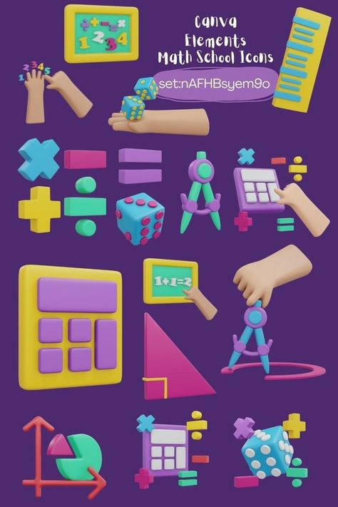 Math School icons - Canva Elements Keyword ca Canva Keywords Elements, Mathematics Lesson, Math Template, Math Knowledge, Math Design, Canva Keywords, Keyword Elements Canva, Canva Elements Keyword, School Icon