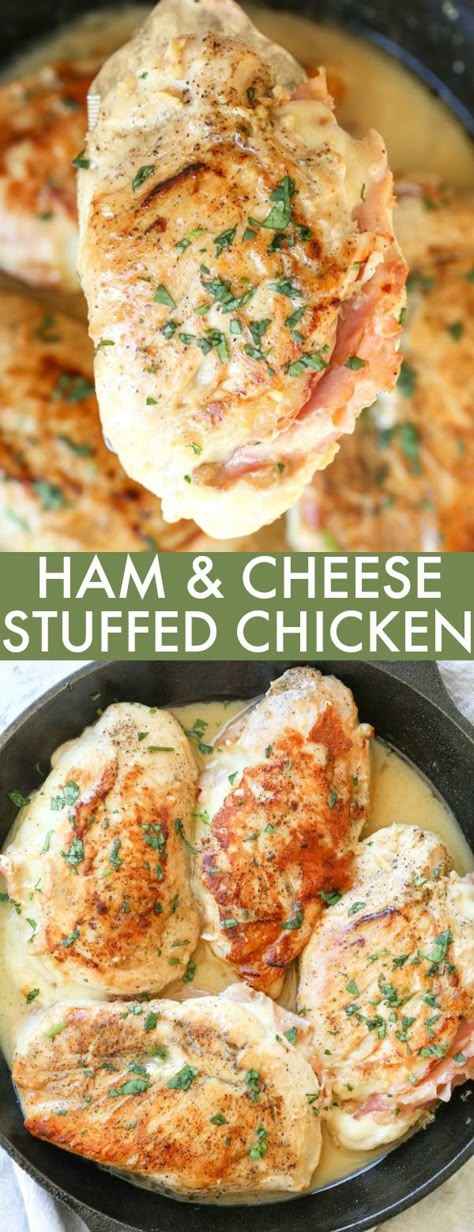 Ham Chicken Recipes, Ham Stuffed Chicken Breast, Ham And Chicken Recipes, Ham And Cheese Stuffed Chicken, Nanas Recipes, Recipe With Chicken Breast, Chicken Cordon Bleu Casserole Recipe, Chicken Breast Stuffed, Recipe With Chicken