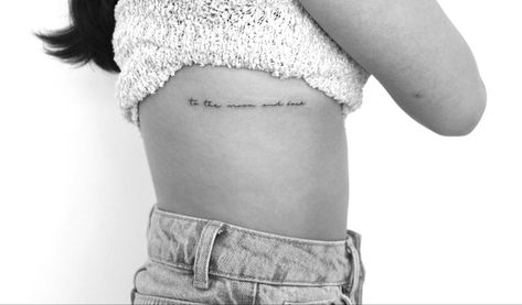 The Moon And Back Tattoo, Moon And Back Tattoo, To The Moon And Back Tattoo, Tattoo Rib, Tattoo Ribs, Rib Tattoos For Women, Rib Tattoo, To The Moon And Back, To The Moon