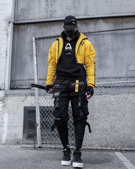 Fabric Of The Universe, Techwear Men, Cyberpunk Streetwear, Cyberpunk Outfit, Tactical Suit, Sci Fi Costume, Dystopian Fashion, Techwear Streetwear, Techwear Fashion