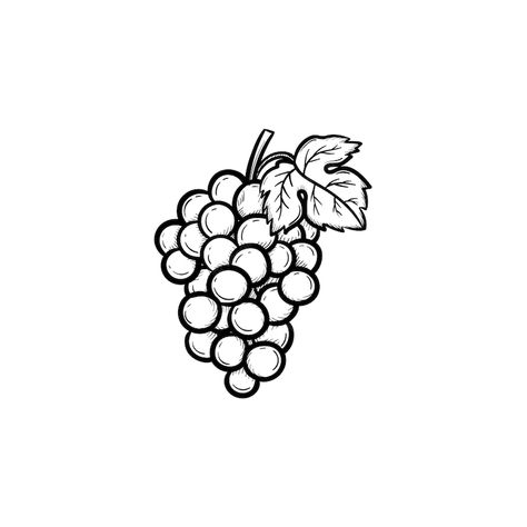 Grapes Sketch, Flute Drawing, Grape Drawing, French Symbols, E.t Tattoo, Wine Icon, Sketch Background, Fruit Icons, Bunch Of Grapes