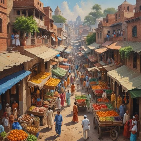 Indian Village Market Place Painting   #indian, #village, #marketplace, #painting, Indian City Painting, Indian Market Illustration, Gathering Poster Design, Indian Village Illustration, Indian Market Aesthetic, Indian Illustration Culture, Marketplace Illustration, Village Market Scene Drawing, Indian Village Aesthetic