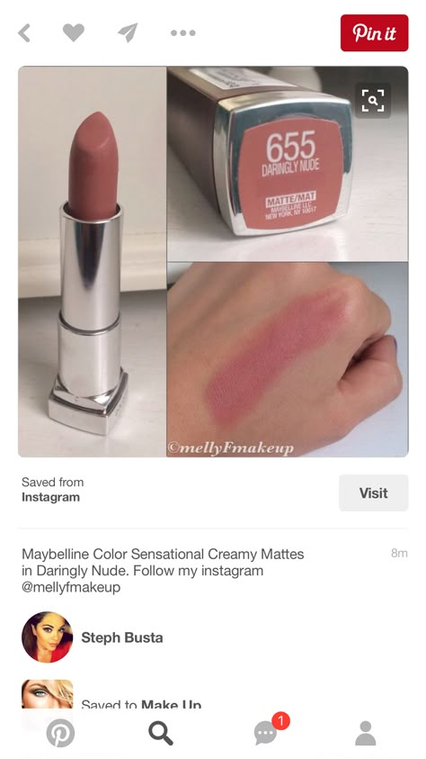 Maybelline Pink Lipstick, Makeup Shopping List, Mac Lipstick Shades, Maybelline Lipstick, Revlon Lipstick, Lipstick Tutorial, Maybelline Makeup, Lipstick Shade, Makijaż Smokey Eye