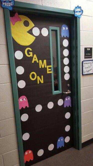 Game On Classroom Door, Game Door Decorations Classroom, Game On Door Decorations, Game Room Door Ideas, Game Board Door Decoration, Game Classroom Door Ideas, Board Game Teacher Door, Game Theme Door Decorations, Homecoming Classroom Door