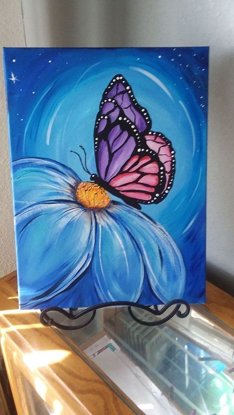 Butterfly Paintings On Canvas, Flower And Butterfly Painting Acrylic, Hope Painting Ideas, Canvas Painting Butterfly, Easy Butterfly Painting, Butterfly Canvas Painting, Interior Design New York, Aesthetic Paintings, Paintings Ideas