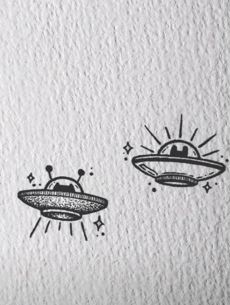 Tiny Ufo Tattoo, Tiny Alien Tattoo, Small Ufo Tattoo, Matching Alien Tattoos, Alien Flash Tattoo, Tiny Matching Tattoos Bff, Cute Alien Tattoo, Small Alien Tattoo, Tiny Best Friend Tattoos