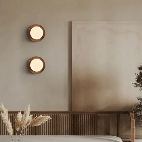 LAMP & LIGHT – Besontique Wooden Wall Lights, Wood Wall Lamps, Nordic Retro, Cream Bedding, Oak And Walnut, Powder Room Ideas, Indoor Wall Sconces, Modern Glass, Wall Lamps