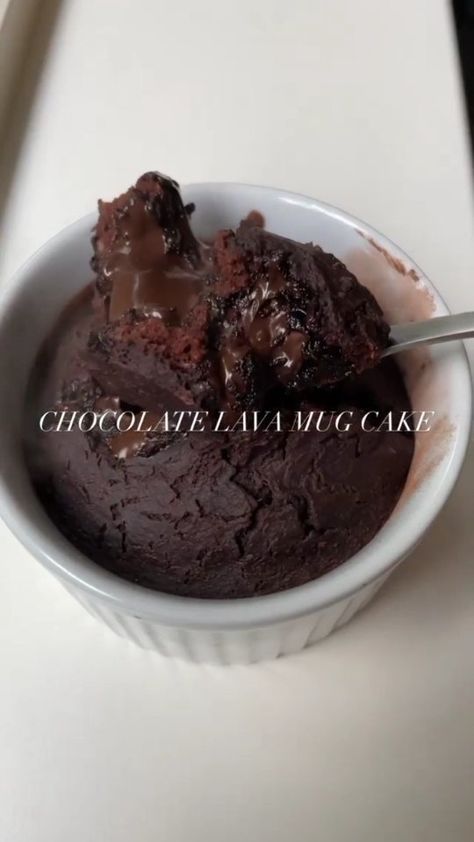 foodisonelove on Instagram: Chocolate lava mug cake 🤎 @liamoves Not to toot my own horn but I think this is the best mug cake recipe I‘ve ever created. If you like… Chocolate Recipes Homemade, Sweet Dishes Recipes, Tasty Recipes Videos, Quick Recipes Snacks, Mug Recipes, Tasty Baking, Easy Baking Recipes Desserts, Easy Snack Recipes, Sweet Snacks Recipes