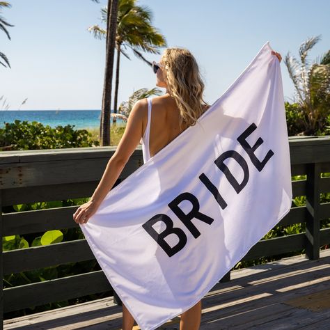 Bridal Shower Gift beach towel, Honeymoon gift, Wedding Accessory, Bride Beach Towel, Honeymoon Bride towel, Bride Gift, Bachelorette Gift by SistersGShop on Etsy Bride Towel, Bride Vibes, Honeymoon Gift, Bachelorette Gift, Beach Honeymoon, Girls Holiday Dresses, Honeymoon Gifts, Bachelorette Trip, Beach Bride