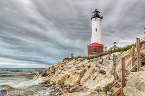 Dark Day at Crisp Point Crisp Point Lighthouse, Dramatic Clouds, Flathead Lake, Pisgah National Forest, Lighthouse Pictures, Mirror Lake, Gorgeous Scenery, San Juan Islands, Family Vacation Destinations