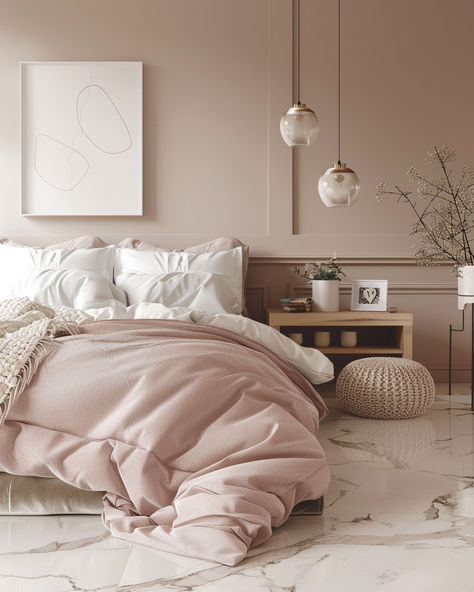 Bedroom aesthetic, cozy bedroom ideas, bedroom design, fall bedroom, neutral bedroom, warm home aesthetic, minimalist bedroom, bedroom inspo, dream bedroom, bedroom remodel, bedroom cozy bedroom, pink bedroom Blush Bedroom Aesthetic, Mauve And White Bedroom, Pink And Beige Bedroom Ideas, Mauve Pink Bedroom, Neutral Pink Bedroom, Cozy Bedroom Pink, Cream And Pink Bedroom, Pink And Beige Bedroom, Mauve Bedding