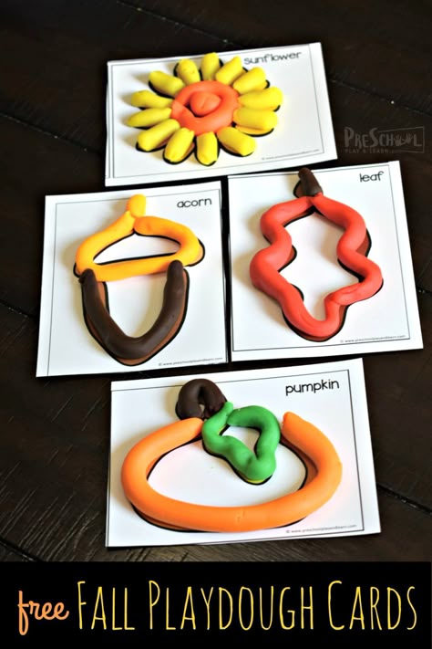 Fall Playdough Mats, Fall Playdough, Hand Muscles, Preschool Crafts Fall, Fall Preschool Activities, Fall Activity, Fall Kindergarten, Playdough Mats, Toddler Sensory