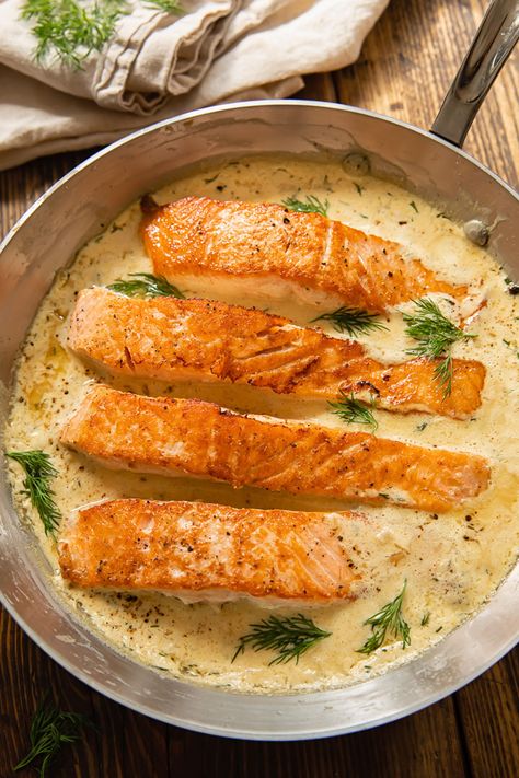 Salmon with Lemon Dill Sauce Salmon Recipes With Dill Sauce, Salmon With Cucumber Dill Sauce, Lemon Sauce Salmon, Salmon With Dill Sauce Recipe, Salmon Lemon Dill Sauce, Ikea Lemon Dill Sauce Recipe, Salmon With White Sauce, Creamy Lemon Dill Salmon, Mustard Dill Sauce For Salmon