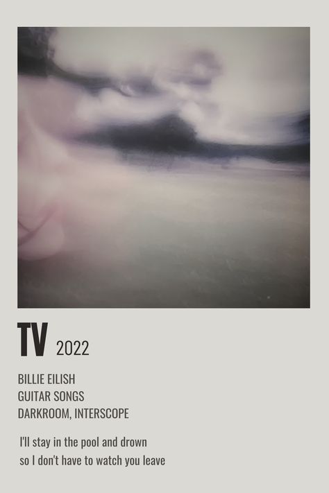 Billie Eilish Tv Poster, Tv Billie Eilish Poster, Billie Eilish Song Polaroid Poster, Billie Eilish Movie Poster, Aesthetic Billie Eilish Poster, Music Poster Billie Eilish, Billie Eilish Decor, Billie Eilish Minimalist Poster, Music Song Poster