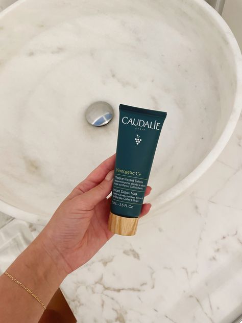 Caudalie Instant Detox Mask Caudalie Detox Mask, Caudalie Mask, Skincare Organiser, Caudalie Skincare, Summer Cosmetic, Aesthetic Pleasing, Bad Acne, Rid Of Blackheads, Mask Aesthetic