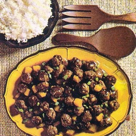 Waikiki Meatballs Waikiki Meatballs, Betty Crocker Recipe Card Library, Betty Crocker Recipe Cards, Betty Crocker Recipes, How To Cook Meatballs, Beef Meatballs, Sweet And Sour Sauce, Meatballs Recipe, Meatball Recipes