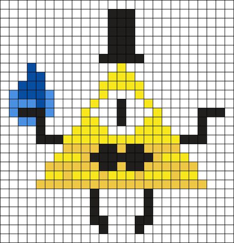 Bill Cipher Kandi Pattern, Pixel Art Paper Sheet, Gravity Falls Pixel Art Grid, Grunge Pixel Art Grid, Pixel Art For Beginners, Bill Cipher Perler Beads, Detailed Perler Bead Patterns, Pixel Art In Minecraft, Adventure Time Pixel Art Grid