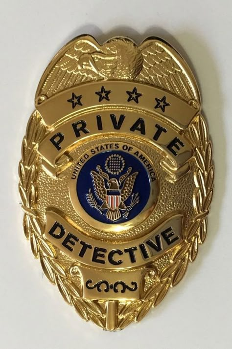 Generic Private Detective Badge Detective Badge, Armadura Ninja, Army Challenge Coins, Detective Theme, Arduino Projects Diy, Female Detective, Detective Aesthetic, Eagle Images, Pink Wallpaper Girly