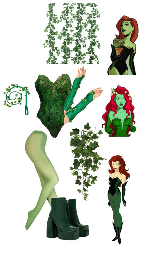 Poison Ivy Costume Diy, Red Head Halloween Costumes, Poison Ivy Halloween Costume, Red Hair Halloween Costumes, Poison Ivy Costume, Ivy Costume, Poison Ivy Costumes, Classy Halloween Costumes, Trio Halloween Costumes