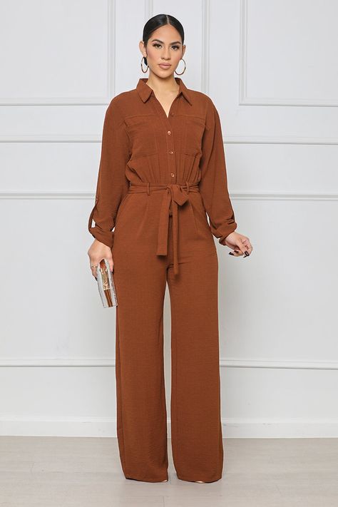 Brown Jumpsuits, Clothing Model, Medium Brown, Suspenders, Waist Belt, For Life, Clothing Items, Wide Leg Pants, Final Sale