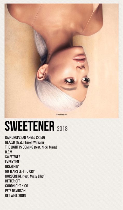 minimal poster of the album sweetener by ariana grande Ariana Grande Poster, Minimalist Music, Ariana Grande Album, Ariana Grande Songs, The Light Is Coming, Music Poster Ideas, Vintage Music Posters, Ariana Grande Sweetener, Film Posters Minimalist